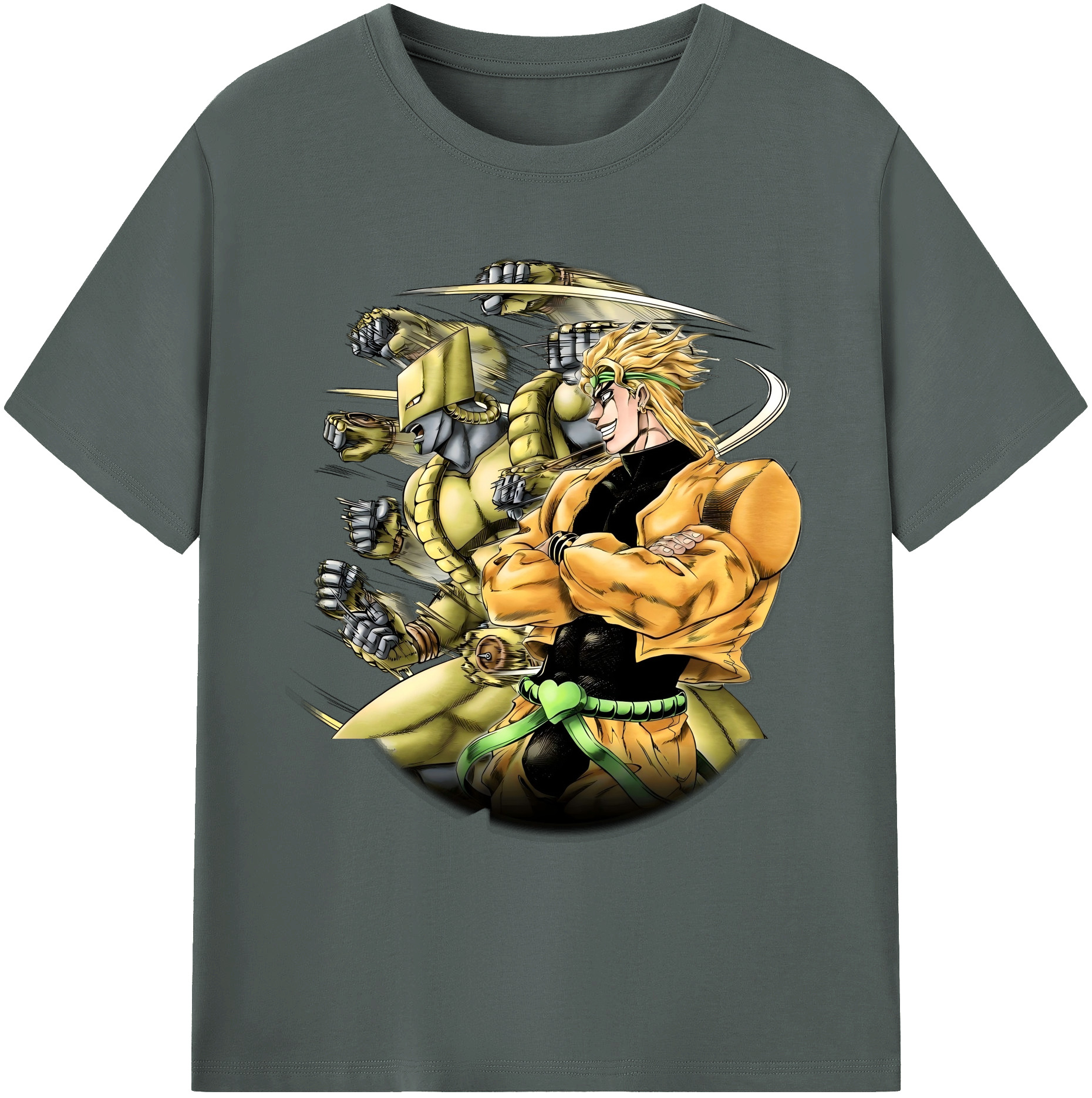 （画像用） ジョジョの奇妙な冒険 ディオ?ブランドー JoJo's Bizarre Adventure Dio Brando 綿100％ メンズ半袖Tシャツ｜肌触りやわらか＆通気性